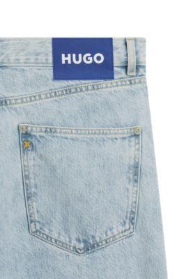 Regular-fit jeans in light-blue denim by HUGO BOSS