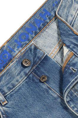 Regular-fit jeans in mid-blue stonewashed denim by HUGO BOSS