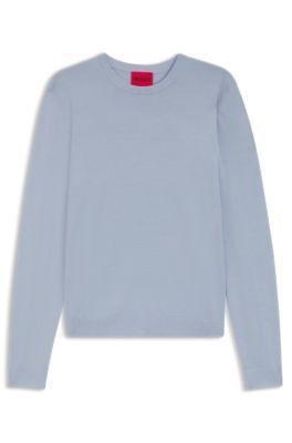 Regular-fit knitted sweater with crew neckline by HUGO BOSS