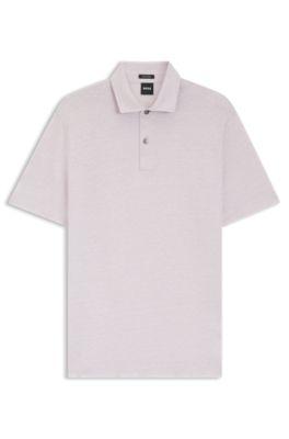 Regular-fit polo shirt in cotton and linen by HUGO BOSS