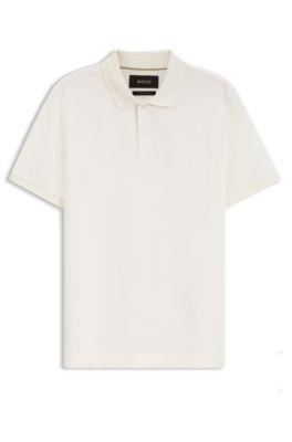 Regular-fit polo shirt in cotton-silk jacquard by HUGO BOSS
