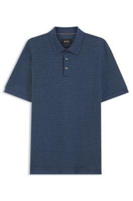Regular-fit polo shirt with micro moulin&eacute; finish by HUGO BOSS