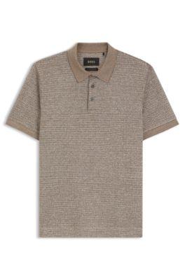 Regular-fit polo shirt with micro mouliné finish by HUGO BOSS Regular-fit polo shirt with micro mouliné finish by HUGO BOSS