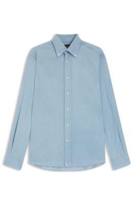 Regular-fit shirt in Italian-made denim by HUGO BOSS