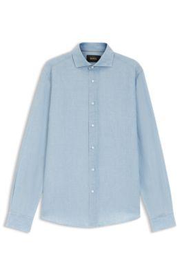 Regular-fit shirt in Italian-made linen and cotton by HUGO BOSS