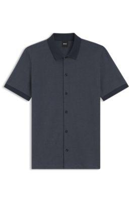 Regular-fit shirt in bubble-structure cotton by HUGO BOSS