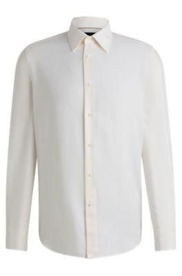Regular-fit shirt in cotton and cashmere by HUGO BOSS Regular-fit shirt in cotton and cashmere by HUGO BOSS