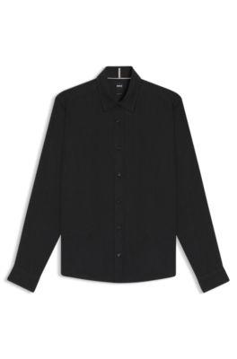 Regular-fit shirt in cotton-blend flannel by HUGO BOSS Regular-fit shirt in cotton-blend flannel by HUGO BOSS