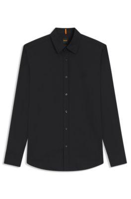 Regular-fit shirt in stretch-cotton dobby by HUGO BOSS
