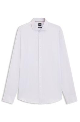 Regular-fit shirt in structured Italian-made cotton by HUGO BOSS