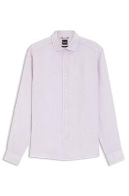 Regular-fit shirt in washed linen by HUGO BOSS