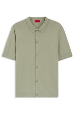 Regular-fit shirt with knitted structure by HUGO BOSS