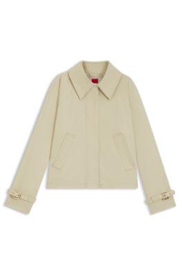 Regular-fit short trench coat in cotton by HUGO BOSS