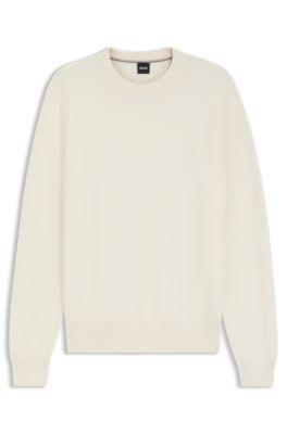 Regular-fit sweater in diagonal-structured cotton by HUGO BOSS