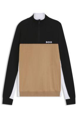 Regular-fit sweater with color-blocking by HUGO BOSS