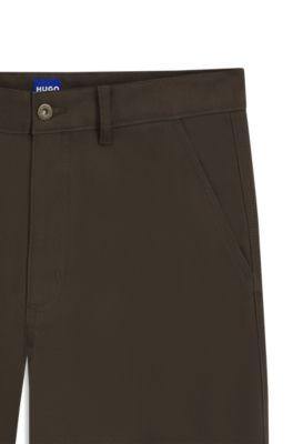 Regular-fit trousers in stretch-cotton canvas by HUGO BOSS Regular-fit trousers in stretch-cotton canvas by HUGO BOSS