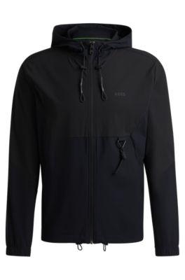 Regular-fit zip-up hoodie with quick-dry performance by HUGO BOSS