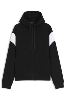 Regular-fit zip-up sweatshirt in spacer pique by HUGO BOSS