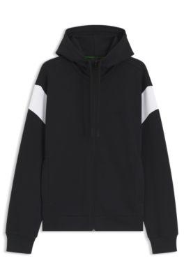 Regular-fit zip-up sweatshirt in spacer pique by HUGO BOSS