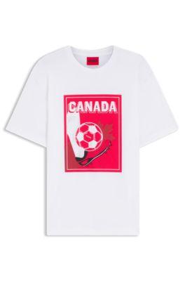 Relaxed-fit T-shirt in cotton with soccer artwork by HUGO BOSS
