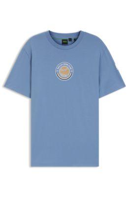 Relaxed-fit T-shirt in cotton with tennis artwork by HUGO BOSS
