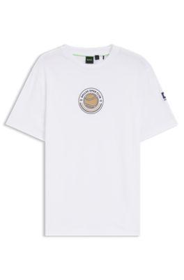 Relaxed-fit T-shirt in cotton with tennis artwork by HUGO BOSS
