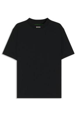 Relaxed-fit T-shirt in stretch cotton with logo collar by HUGO BOSS