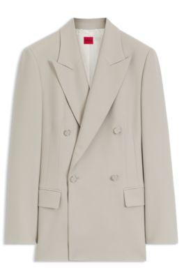 Relaxed-fit blazer with double-breasted closure by HUGO BOSS