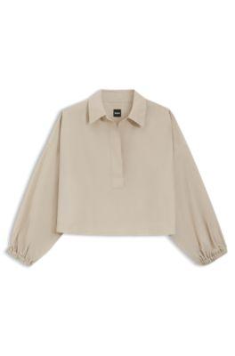 Relaxed-fit blouse in a cotton blend by HUGO BOSS