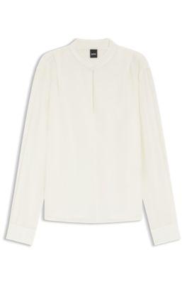 Relaxed-fit blouse in sandwashed silk by HUGO BOSS