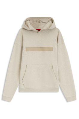 Relaxed-fit cotton terry hoodie with wide-set logo by HUGO BOSS