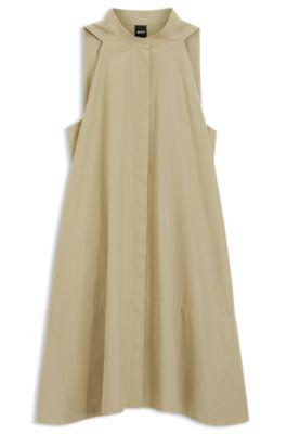 Relaxed-fit dress in cotton poplin by HUGO BOSS