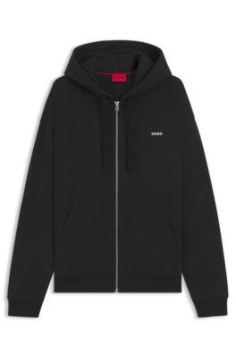 Relaxed-fit hoodie in cotton terry with printed logo by HUGO BOSS