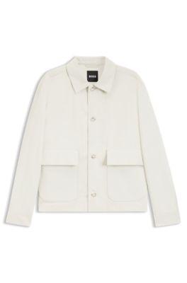 Relaxed-fit jacket in cotton and linen by HUGO BOSS