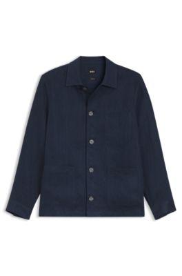 Relaxed-fit overshirt in Italian-made linen twill by HUGO BOSS