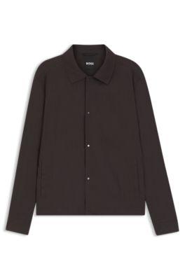 Relaxed-fit overshirt in a linen blend by HUGO BOSS