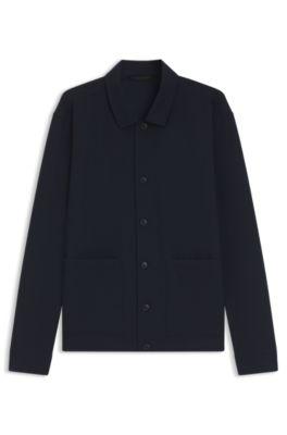 Relaxed-fit overshirt in performance seersucker by HUGO BOSS