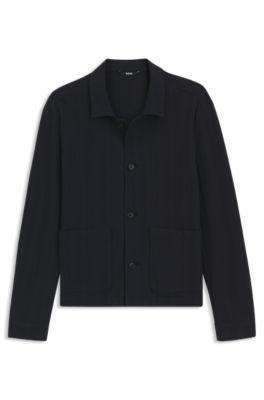 Relaxed-fit overshirt in striped cotton by HUGO BOSS