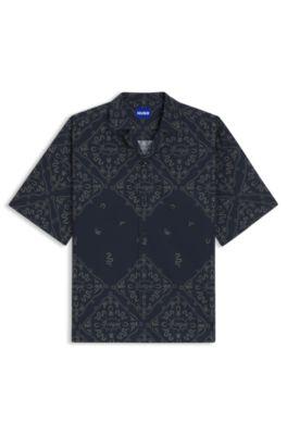 Relaxed-fit shirt in printed cotton poplin by HUGO BOSS