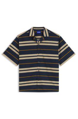Relaxed-fit shirt in printed cotton poplin by HUGO BOSS