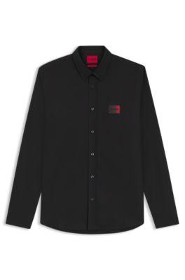 Relaxed-fit shirt in stretch-cotton canvas by HUGO BOSS