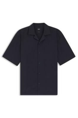 Relaxed-fit shirt in wool-blend mesh by HUGO BOSS