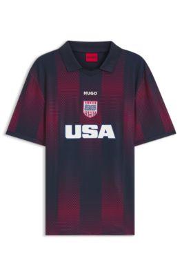 Relaxed-fit soccer T-shirt with nation detailing by HUGO BOSS