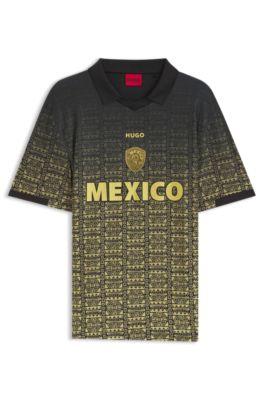 Relaxed-fit soccer T-shirt with nation detailing by HUGO BOSS