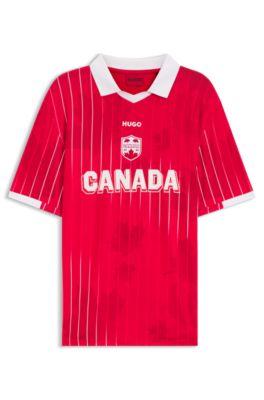 Relaxed-fit soccer T-shirt with nation detailing by HUGO BOSS