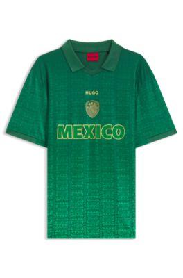 Relaxed-fit soccer T-shirt with nation detailing by HUGO BOSS