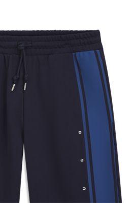 Relaxed-fit sweatpants in cotton with side stripe by HUGO BOSS