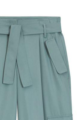 Relaxed-fit trousers in drapey twill by HUGO BOSS