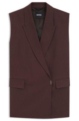 Relaxed-fit vest in a linen blend by HUGO BOSS