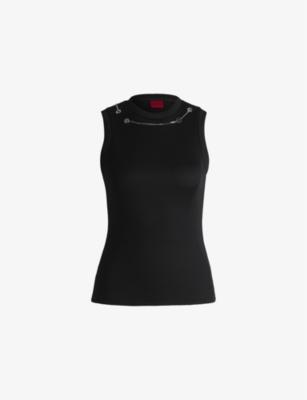 Round-neck ribbed stretch-jersey vest by HUGO BOSS